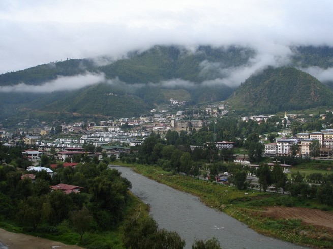 Thimphu, capitala statului Bhutan (sursa - Wikimedia Commons)